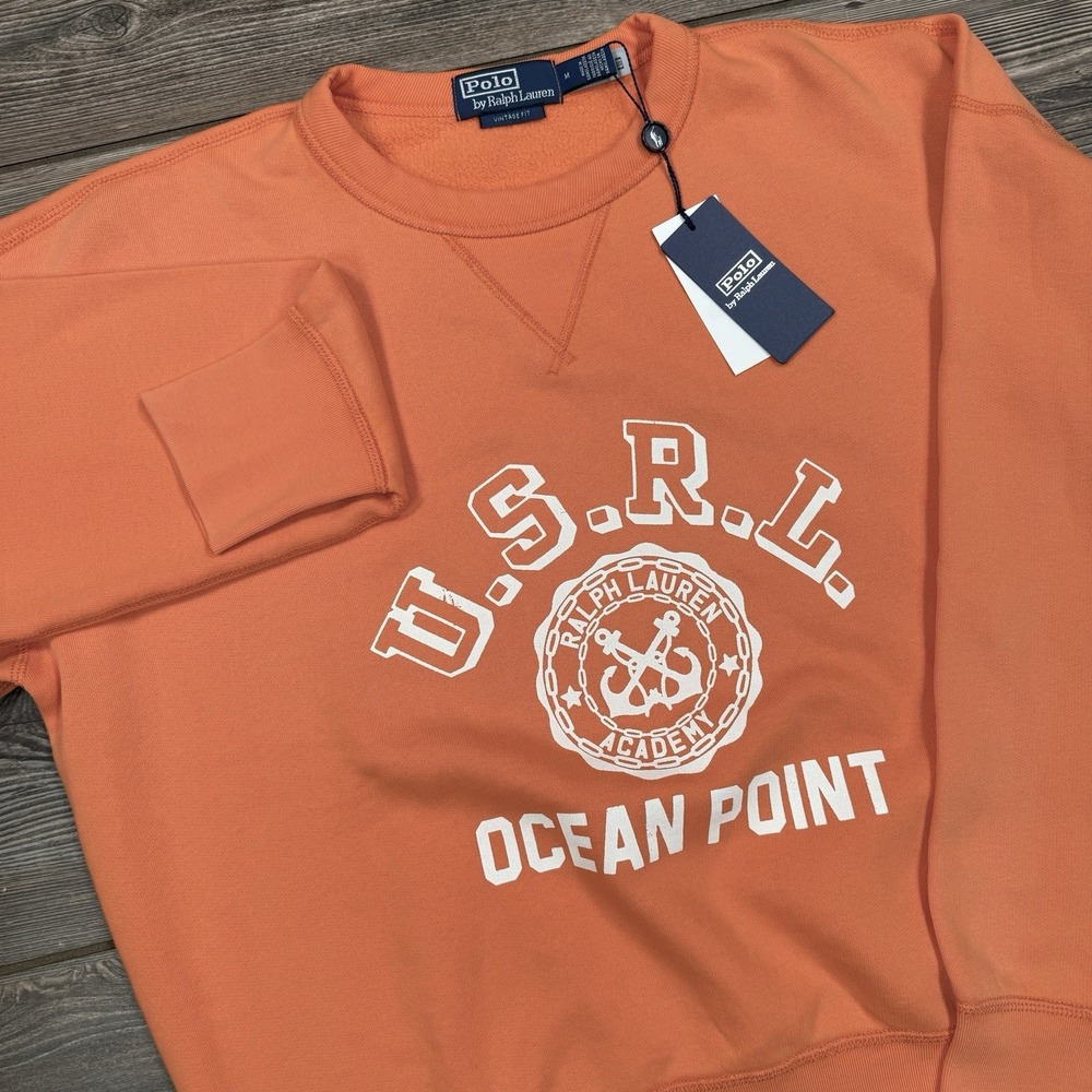 Polo Ralph Lauren Men's Vintage Fit Fleece Sweatshirt Ocean Point MEDIUM NEW